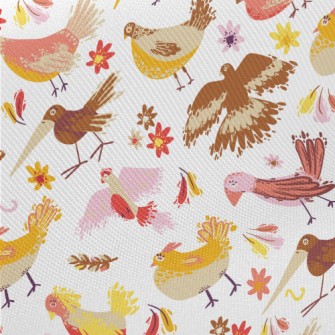 Happy And Funny Birds Twill
