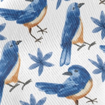 Watercolor Blue Bird And Blue  Standard Corduroy