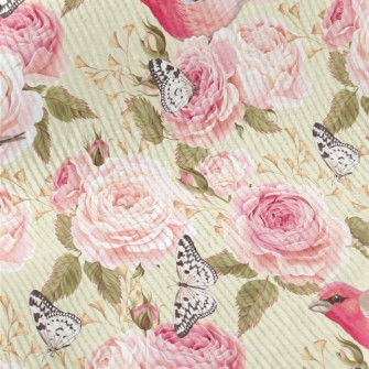 Pink Birdsong And Flowers Standard Corduroy