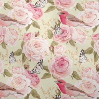 Pink Birdsong And Flowers Dobby