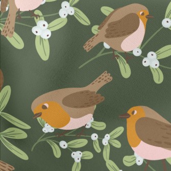 Robin Clawing Mistletoe Stretch Ponte