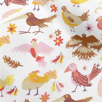Happy And Funny Birds Micro Fleece