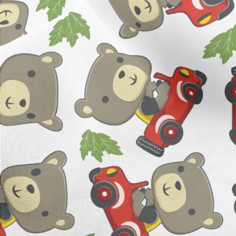 Grizzly Bear Driving A Car Micro Fleece