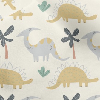 Little Dinosaurs Line Up In Th Micro Fleece