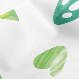 Green Heart Shaped Monstera Le Micro Fleece