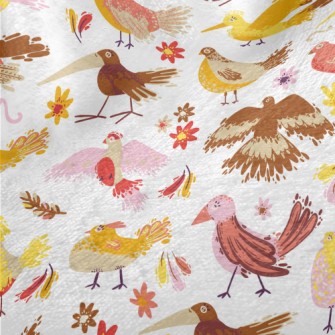 Happy And Funny Birds Minky