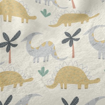 Little Dinosaurs Line Up In Th Minky