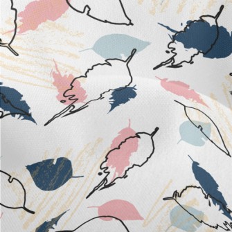 Artistic Tropical Palm Leaves Lightweight Performance Linen