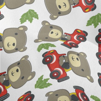 Grizzly Bear Driving A Car Lightweight Performance Linen