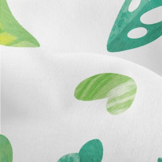 Green Heart Shaped Monstera Le Lightweight Performance Linen