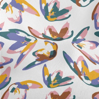 Abstract Colorful Plants Lightweight Performance Linen