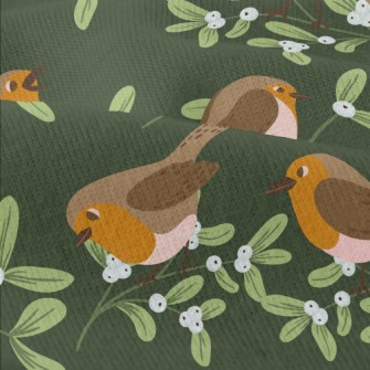 Robin Clawing Mistletoe Modern Jersey