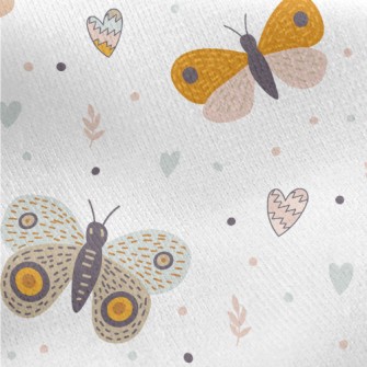 Cute Butterfly With Colorful W Jersey Backed Fleece