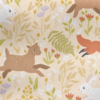 Small Animals Running On The G Jersey Backed Fleece