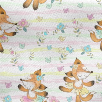 Cute Fox Ballerina Jersey Backed Fleece