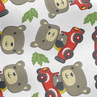 Grizzly Bear Driving A Car Jersey Backed Fleece
