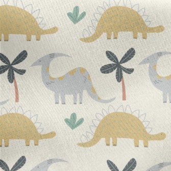 Little Dinosaurs Line Up In Th Jersey Backed Fleece