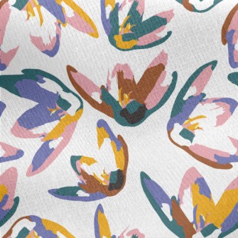 Abstract Colorful Plants Jersey Backed Fleece