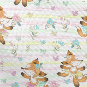 Cute Fox Ballerina Pongee