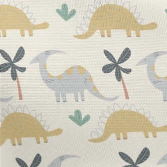Little Dinosaurs Line Up In Th Pongee