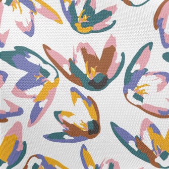 Abstract Colorful Plants Pongee