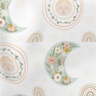 Spring Sky And Flowers Lightweight Cotton Poplin