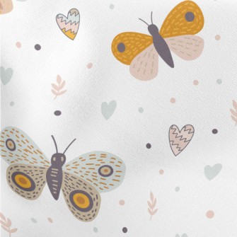Cute Butterfly With Colorful W Lightweight Cotton Poplin