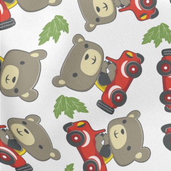 Grizzly Bear Driving A Car Lightweight Cotton Poplin