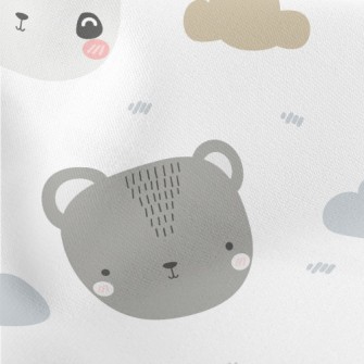 Cute Panda With Friends Lightweight Cotton Poplin