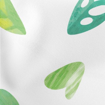Green Heart Shaped Monstera Le Lightweight Cotton Poplin