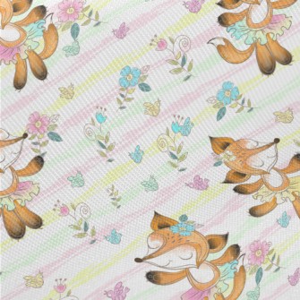 Cute Fox Ballerina Midweight Cotton Poplin
