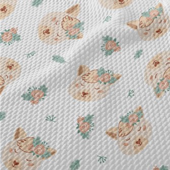 Animals Wearing Wreath Headdre Birdseye Piqué