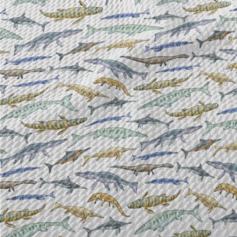 Creepy Sea Dinosaurs Birdseye Piqué