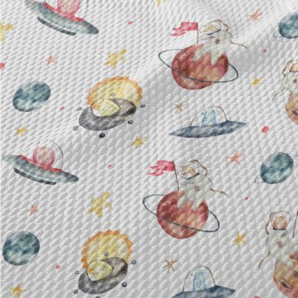 Animal Astronauts Riding A Fly Birdseye Piqué