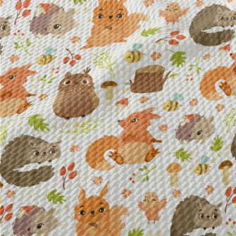 Bright Forest Animals Birdseye Piqué