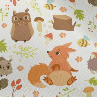 Bright Forest Animals Chiffon