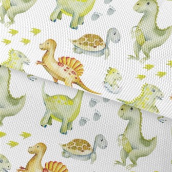 Cute Turtle And Little Dinosau Waterproof Oxford