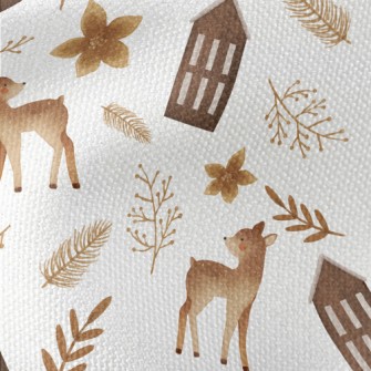 Lost Fawn In Autumn And Winter Waterproof Canvas