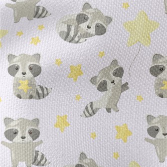 Cute Raccoon And Stars Waterproof Canvas