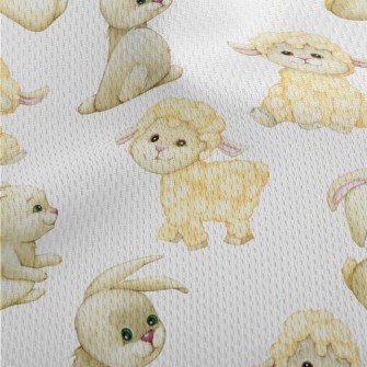 Fluffy Lamb And Bunny Athletic Mesh Flat Back