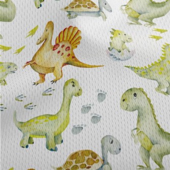 Cute Turtle And Little Dinosau Athletic Mesh Flat Back