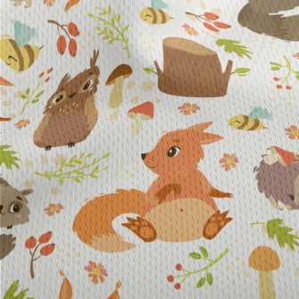 Bright Forest Animals Athletic Mesh Flat Back