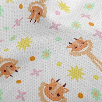 Calf Shaped Rattle Athletic Mesh Flat Back