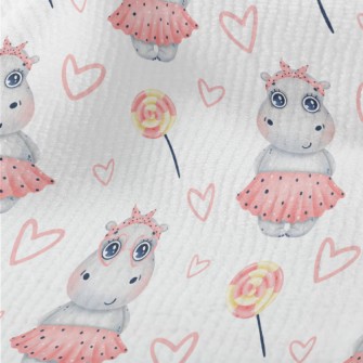 Hippo Girl In Pink Dress Terry