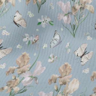 Blooming Irises In Spring Terry