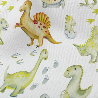 Cute Turtle And Little Dinosau Terry