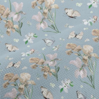 Blooming Irises In Spring Performance Linen