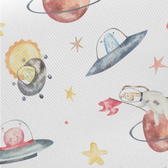 Animal Astronauts Riding A Fly Twill