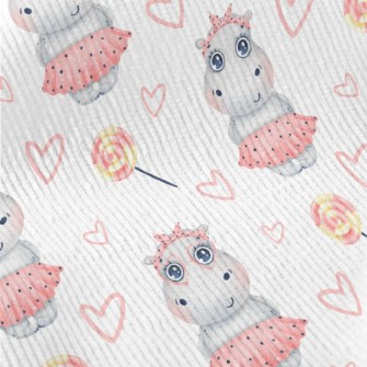 Hippo Girl In Pink Dress Standard Corduroy