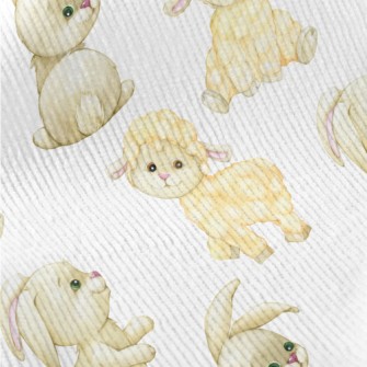 Fluffy Lamb And Bunny Standard Corduroy